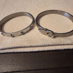 Silver Studded and Buckle Bracelets